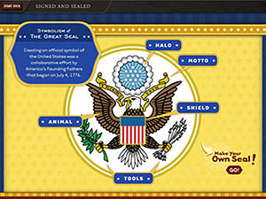 screen shot of great seal interactive