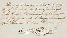 Signature page of treaty