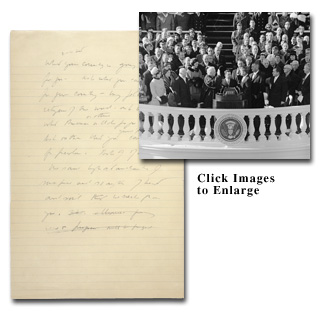 Collage of John F. Kennedy's inaugural address