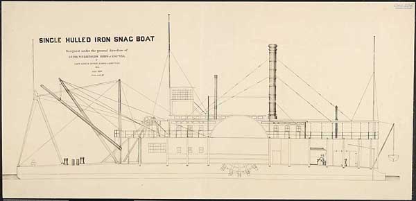 "Single Hulled Iron Snag Boat"
