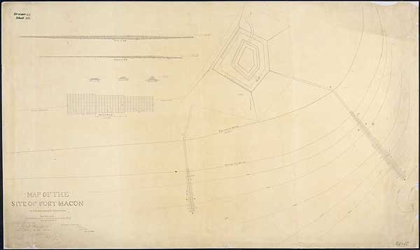 "Map of the Site of Ft. Macon with the Works Projected for its preservation"