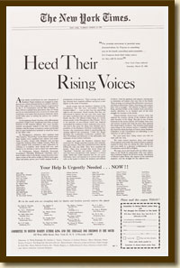 Advertisement, Heed Their Rising Voices, New York Times, March 29, 1960