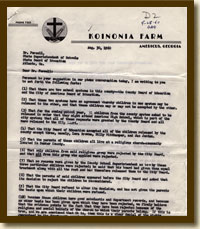 Letter from Koinonia Parents to the School Board, August 30, 1960