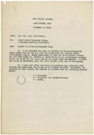Lt. Col. Dwight D. Eisenhowers summary report on the Transcontinental Motor Convoy, November 3, 1919, cover memo