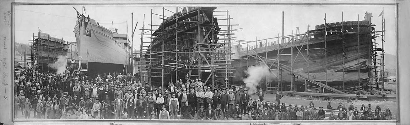Shipbuilders at the Gray's Harbor Yards of the Grant-Smith-Porter Co., Aberdeen, WA