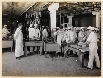 historical image of meat packing plant