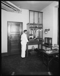 historical image of researcher working in laboratory
