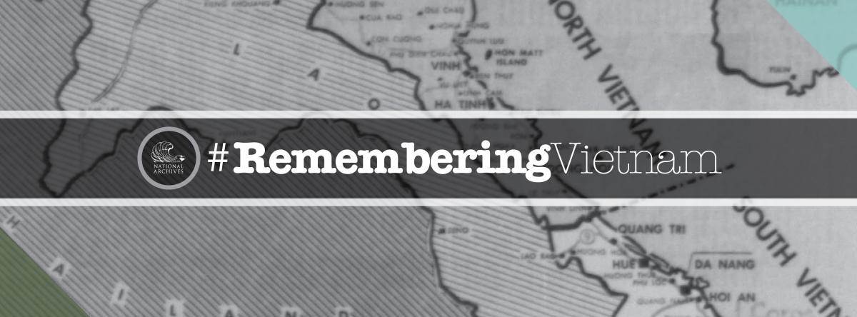 Remembering Vietnam text overlaid on map segment
