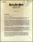 Letter to President Kennedy
