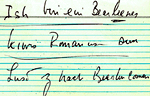 Ich bin ein Berliner speech card in President Kennedy's handwriting for his speech at Berlin City Hall.