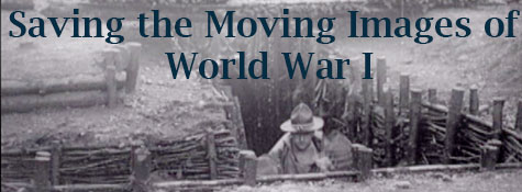 Title graphic for article about World War I moving pictures