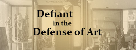 Title graphic for "Defiant in the Defense of Art"