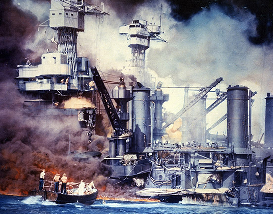 The USS West Virginia at Pearl Harbor 1941
