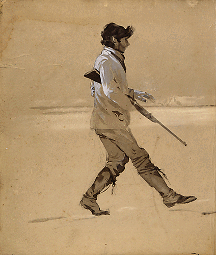 Sketch of man walking