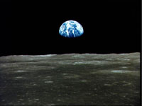 Earth taken from moon's surface