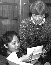 Student and teacher at the Modern Archives Institute