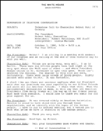 Memorandum of Telephone Conversation between President Bush and Chancellor Helmut Kohl of Germany