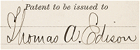 Memorandum of fee paid by Thomas Edison for a patent on 'Electric Lamps'