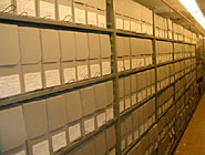 Stacks inside the National Archives
