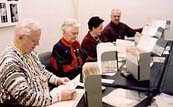 Volunteers working on Freedmen's Bureau records