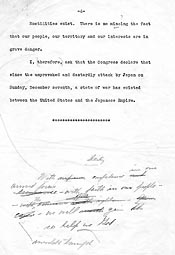 Hopkins's edition to FDR Day of Infamy speech