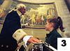 G Washington shows girl the mural