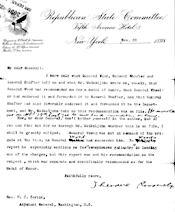 Theodore Roosevelt's letter to Adjutant General