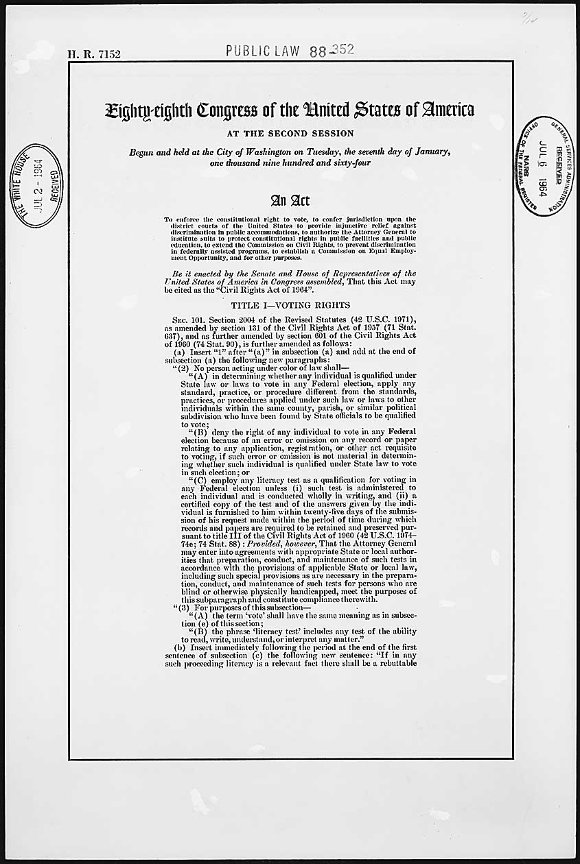 The Civil Rights Act Of 1964 And The Equal Employment Opportunity 