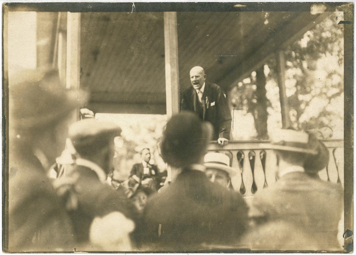 Photograph of Eugene V. Debs Speaking in Canton, Ohio.