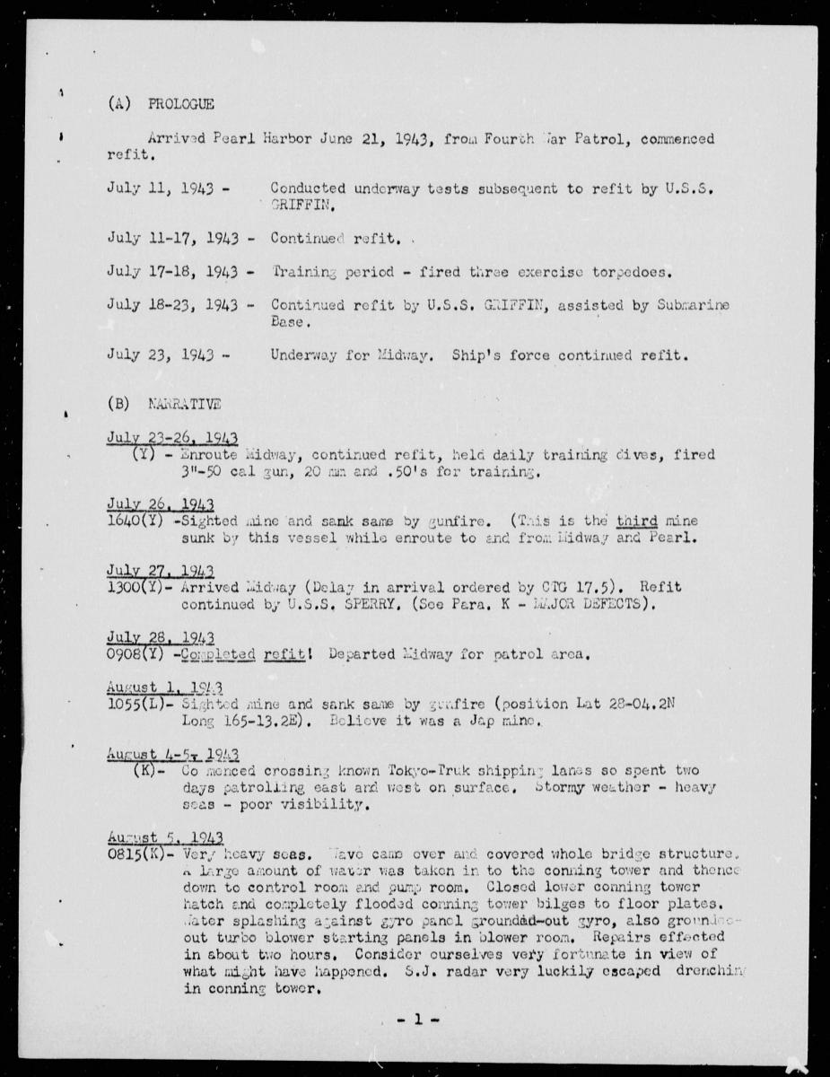 U.S. Submarine War Patrol Reports, 1941 - 1945