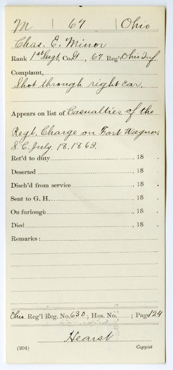 Carded Medical Records For Soldiers In The U S Army 1821 1912 