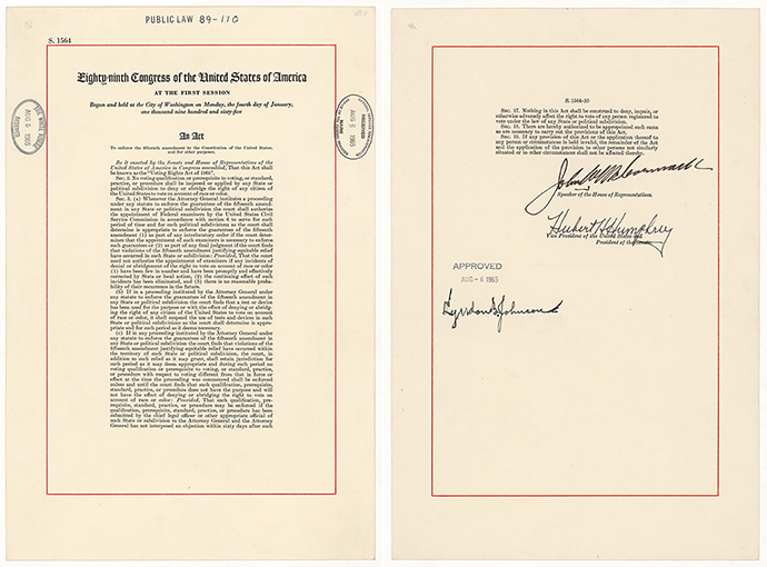 The Voting Rights Act of 1965, August 6, 1965 | National Archives