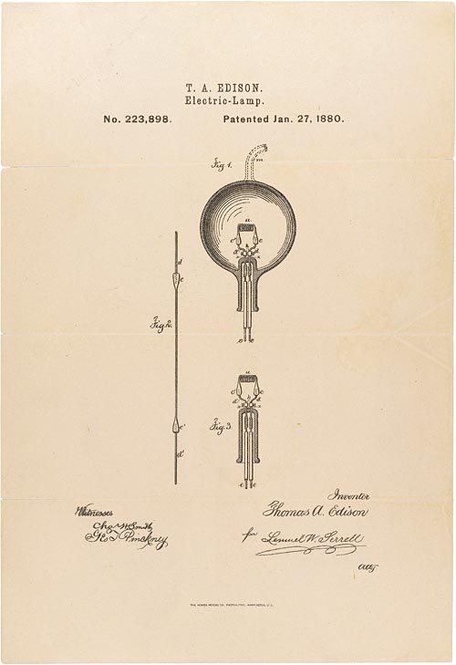 Patent Application for the Light Bulb (1880) | National