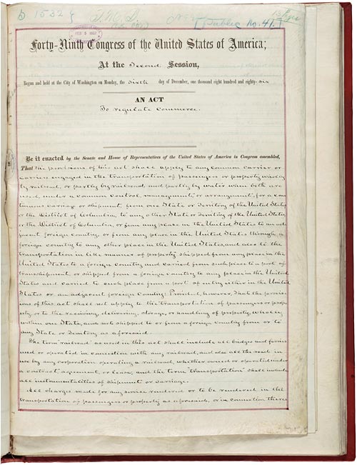 Interstate Commerce Act 1887 National Archives