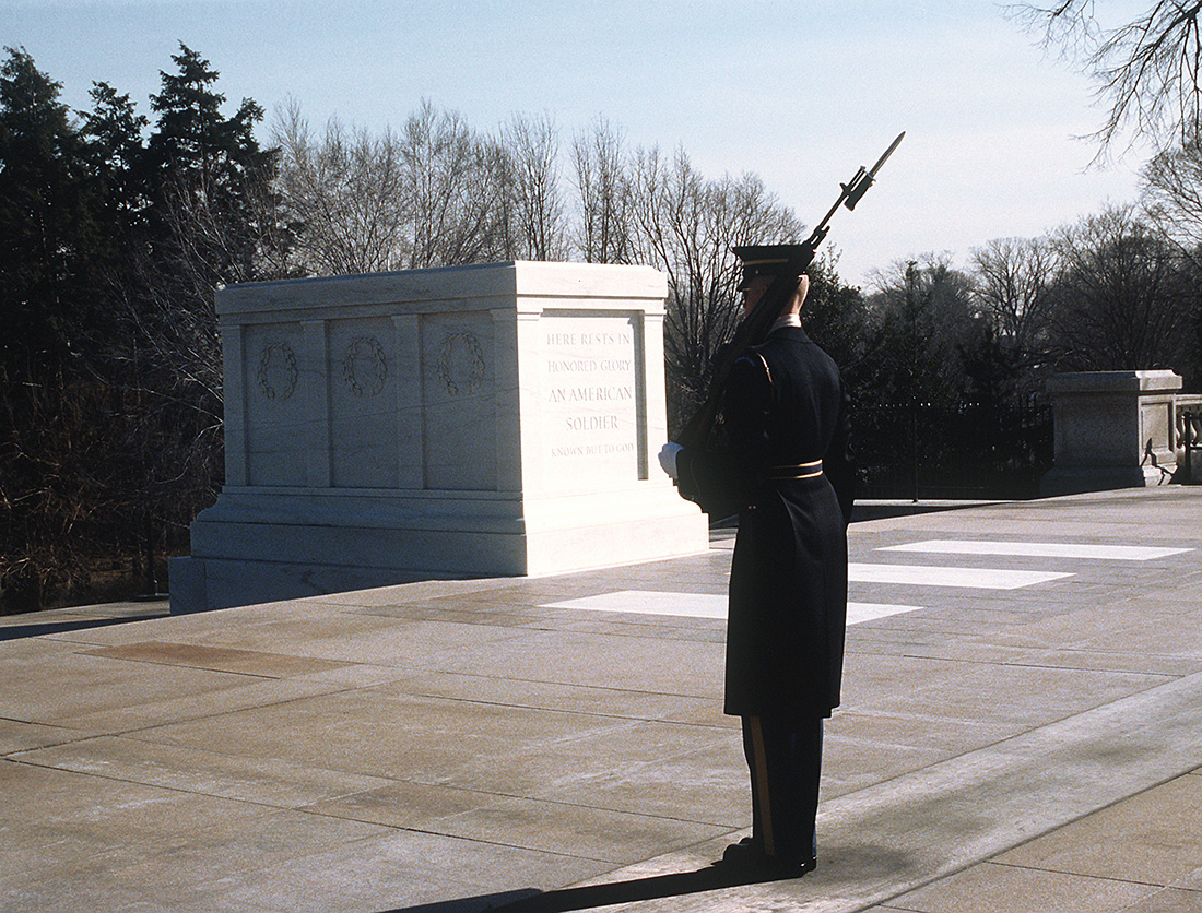 Guard at the tomb of the Unknowns at Arlington National Cemetery