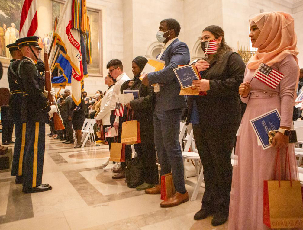 New citizens take the oath of allegiance in National Archives Rotunda, 12/15/2022
