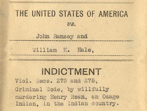 indictment of John Ramsey and William K. Hale in the U.S. District Court for the Western District of Oklahoma Criminal Case 5660