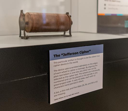 Jefferson's cypher cylinder from the National Cryptologic Museum