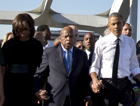 John Lewis at 50th anniversary of Pettus Bridge Selma to Montgomery March