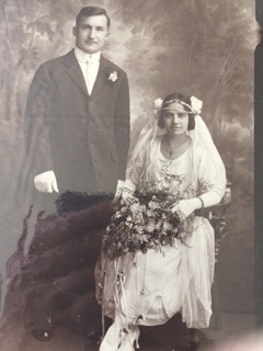 Wedding photo of James and Theresa Mascola in 1921