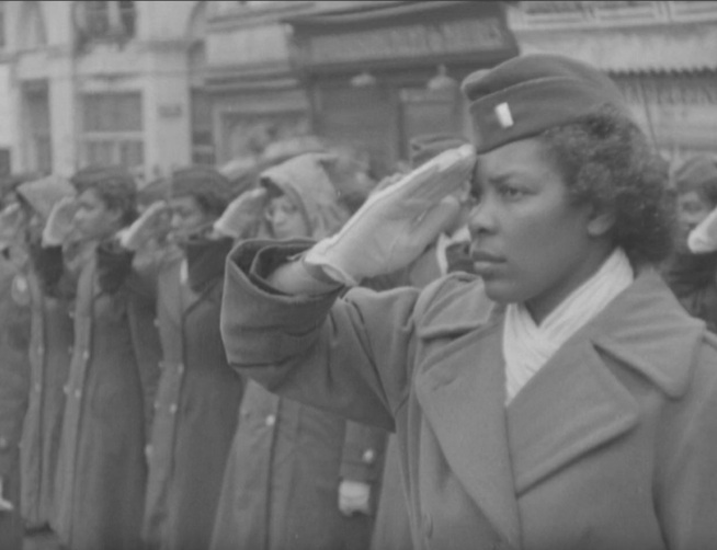 Film still of WACs of the 6888th Bn in Rouen, France