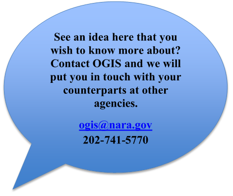Speech bubble with OGIS contact information