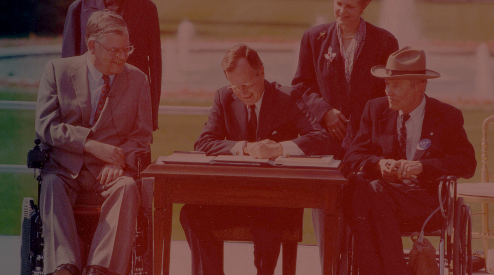 President Bush signs the Americans with Disabilities Act