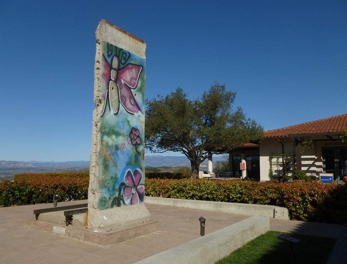 Frament of the Berlin Wall displayed at the Reagan Library