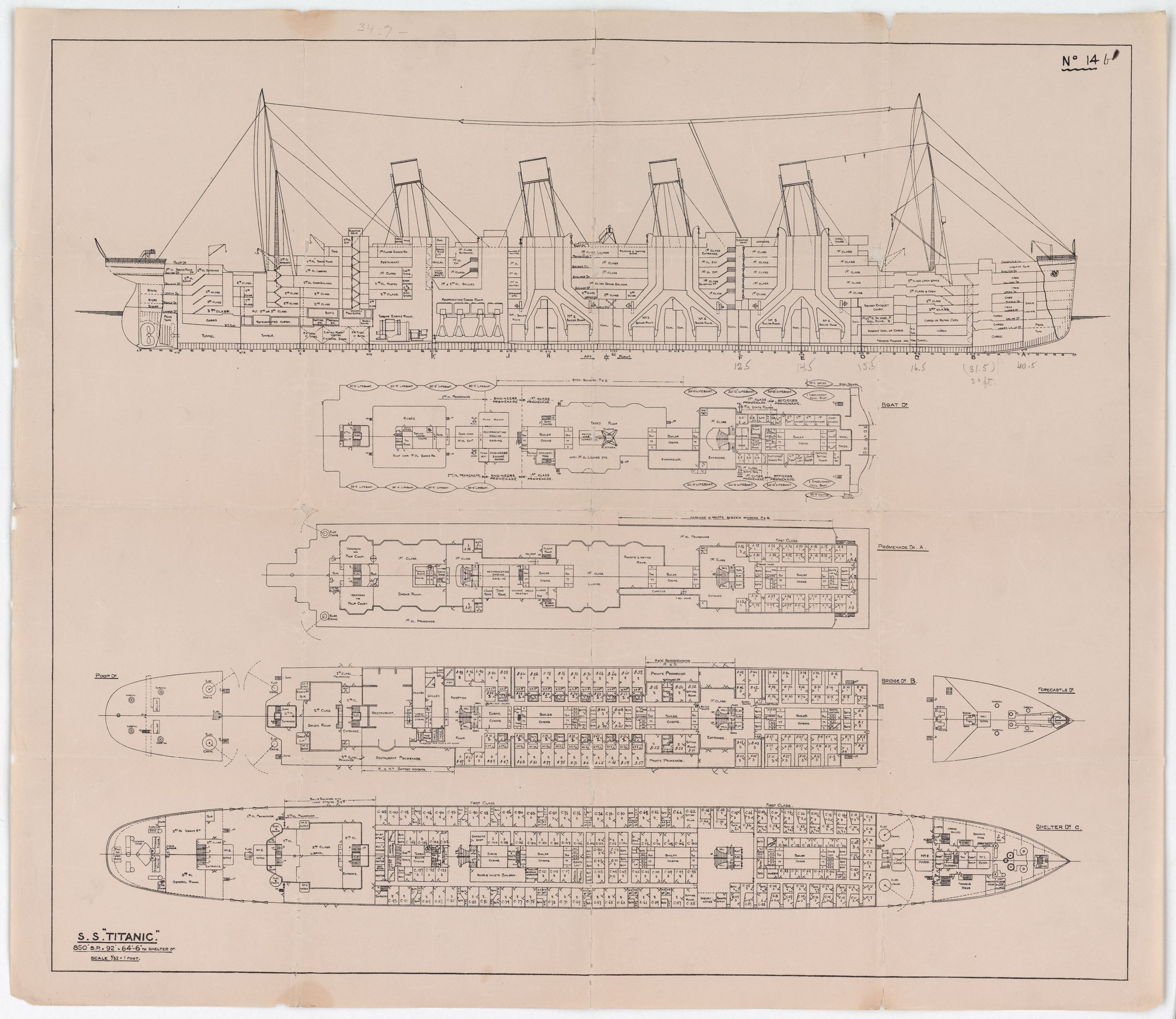 Титаник Британик и Олимпик чертежи
