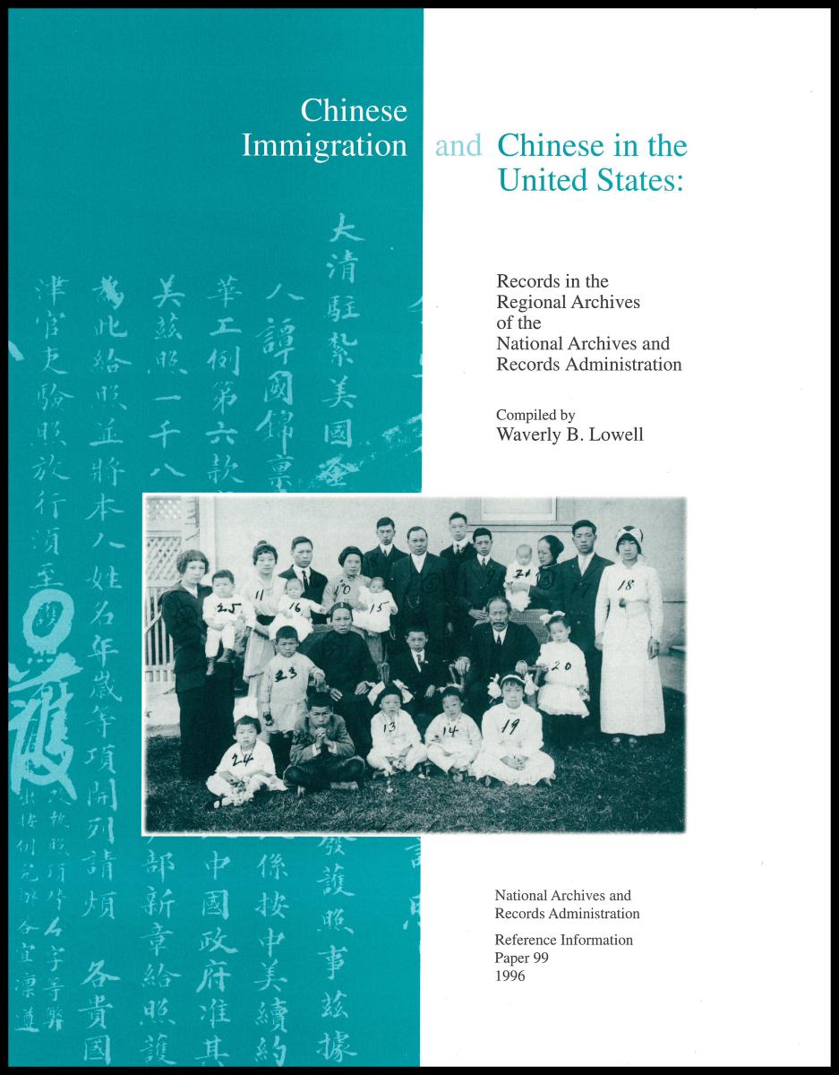 1996 reference information paper, Chinese Immigration and the Chinese in the United States.