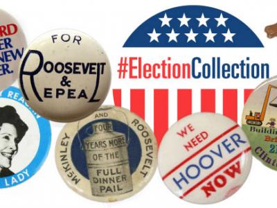 Assortment of political campaign buttons