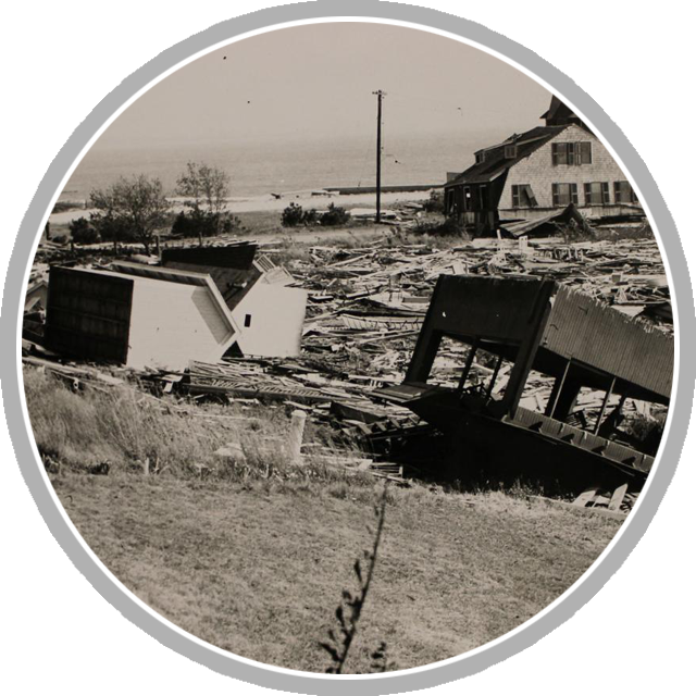 Homes and debris is strewn across Crescent Beach, East Lyme, Connecticut, in the aftermath of the 1938 hurricane that struck New England